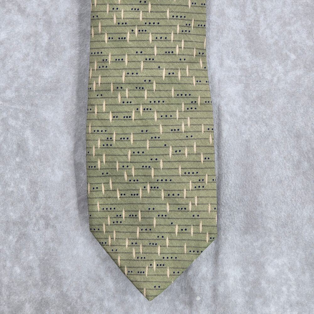 Joseph Abboud Green Geometric‎ Stripe Executive Corporate Dot Men's Neck Tie